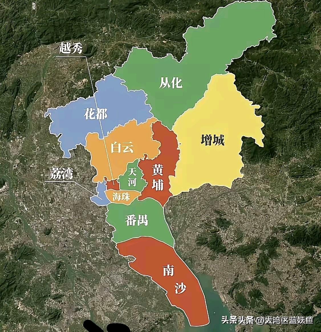 在广州待久了会发现一个挺有意思的规律：区域越小，往往越发达。
 
拿越秀来说，巴