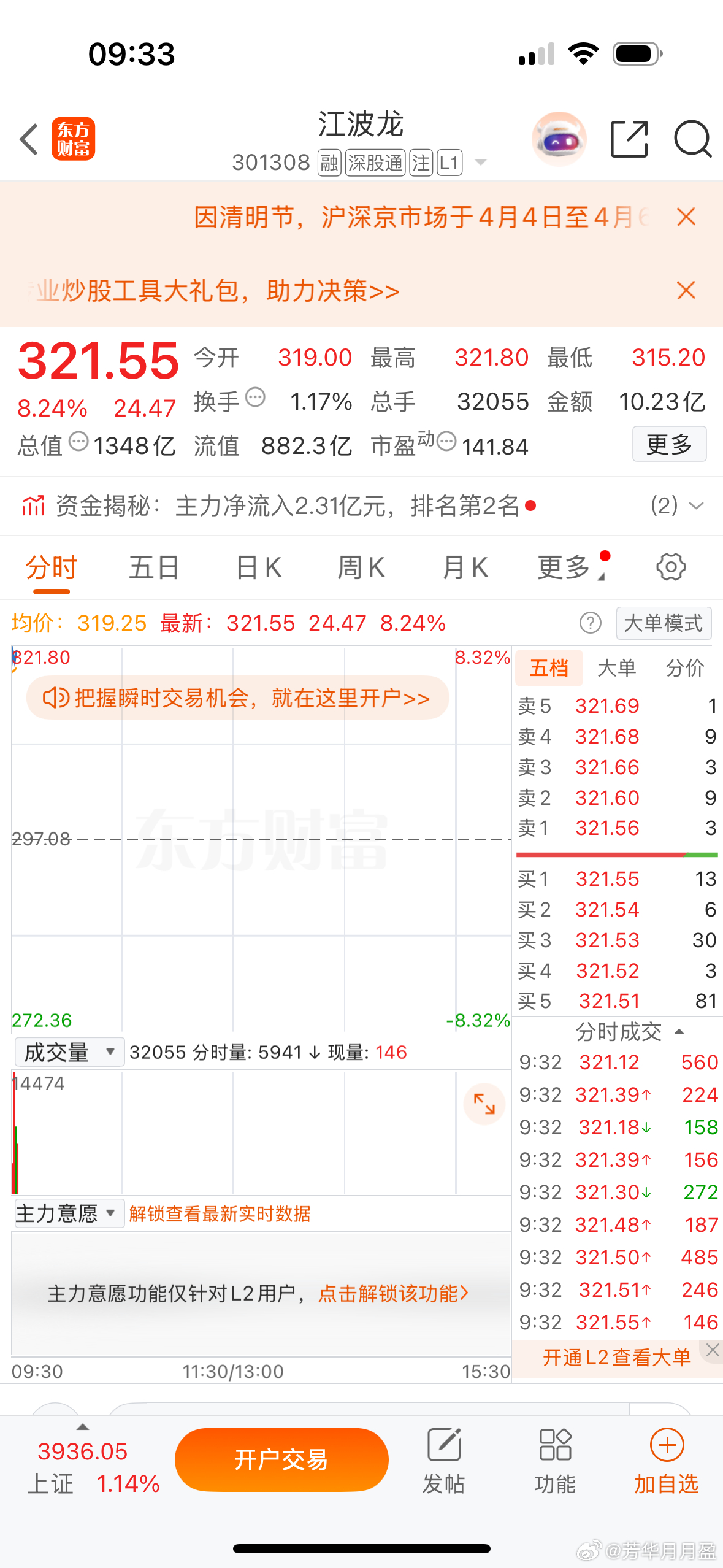 $江波龙 sz301308$ 他来了，他来了，加油！