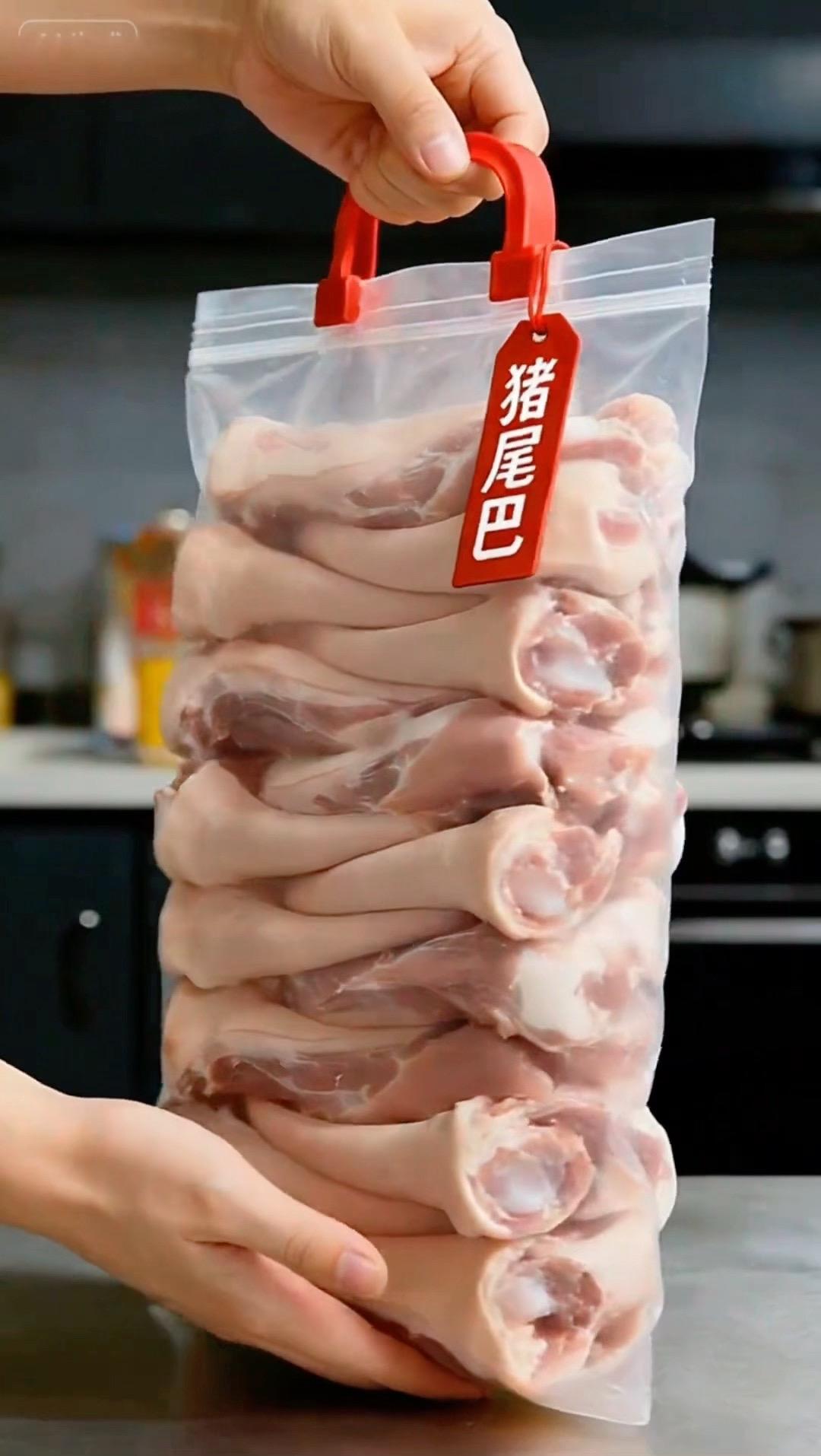 猪尾骨备年货 红烧猪尾巴