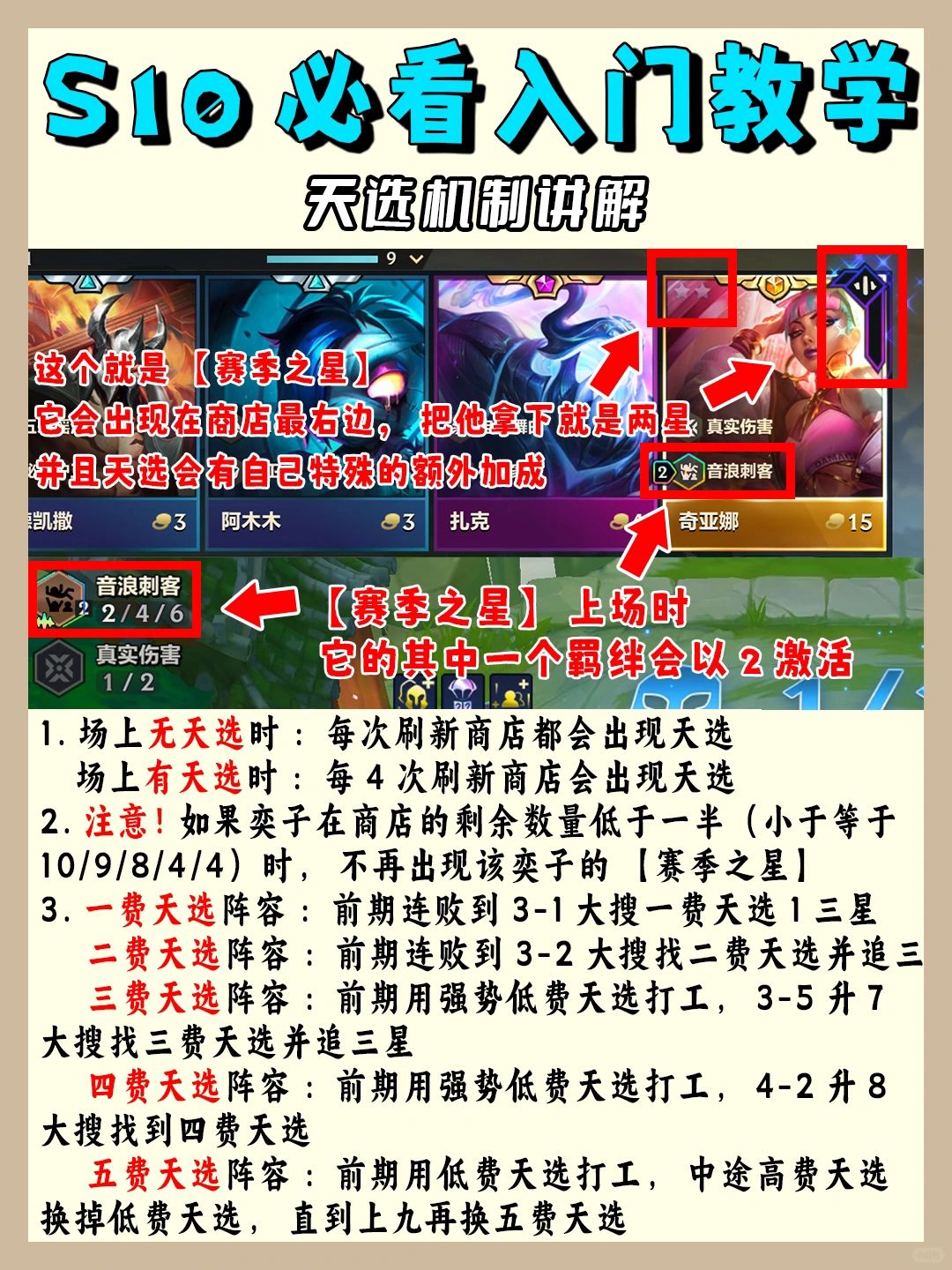 姐妹们 一篇看懂S10全新天选机制