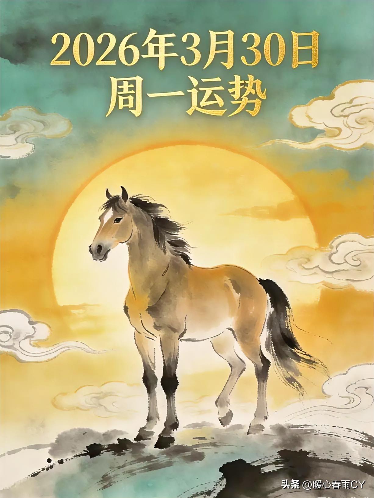 🔥 3月30日 周一运势 | 属马本命年必看，生肖星座解析 ☁️

🤺 周一