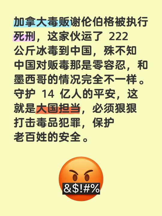 加拿大毒贩谢伦伯格被执行死刑，这家伙运了 222 公斤冰毒到中国，殊不...