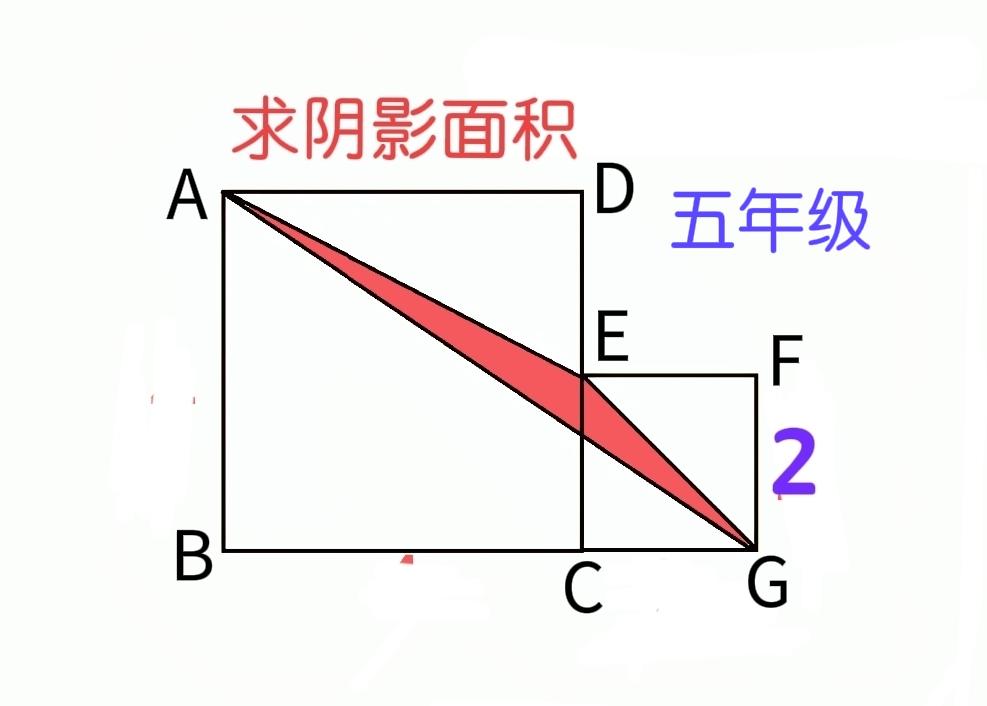 学霸眼中的口算题，很多孩子却不会！底高均未知，咋求三角形面积？如图，正方形CEF