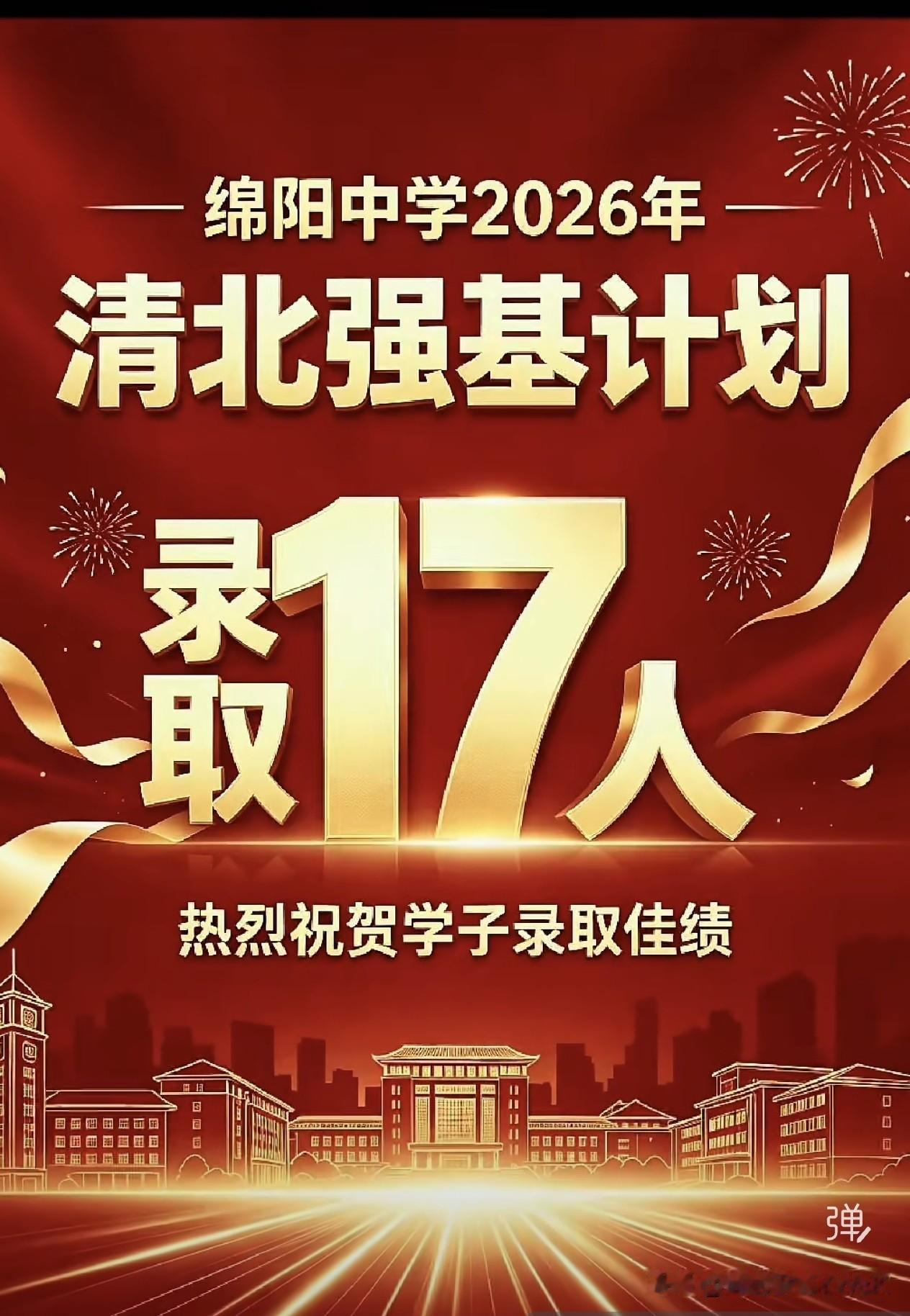 喜报，绵中清北强基录取17人