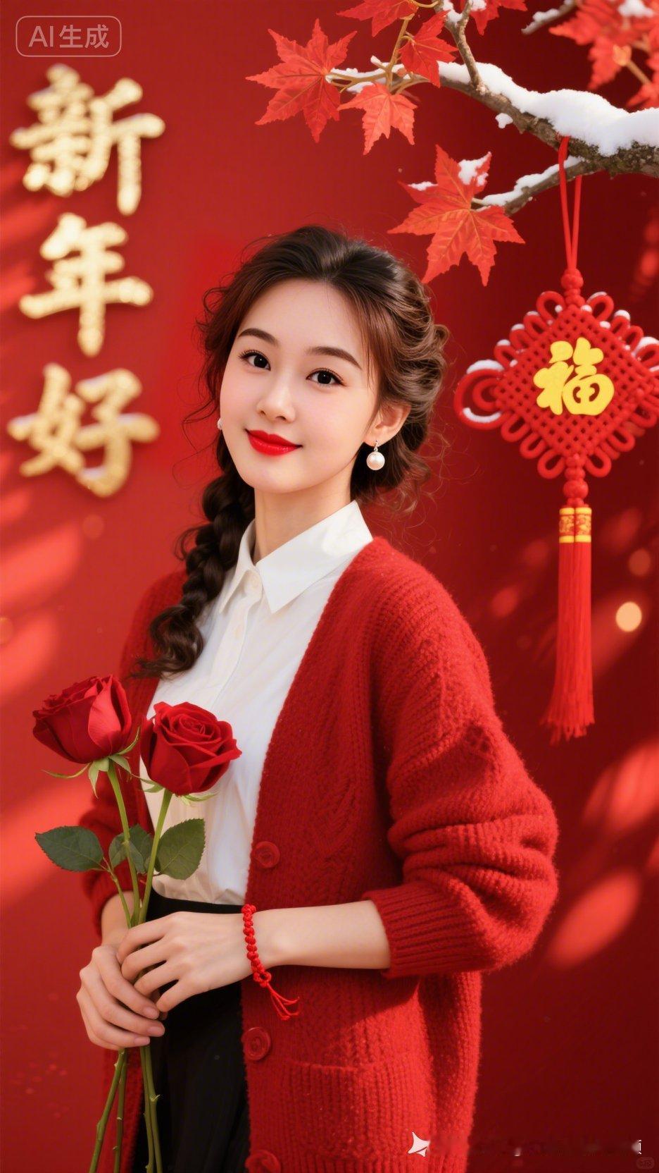 新年好，福气满满，红红火火过大年！🌸💐💐