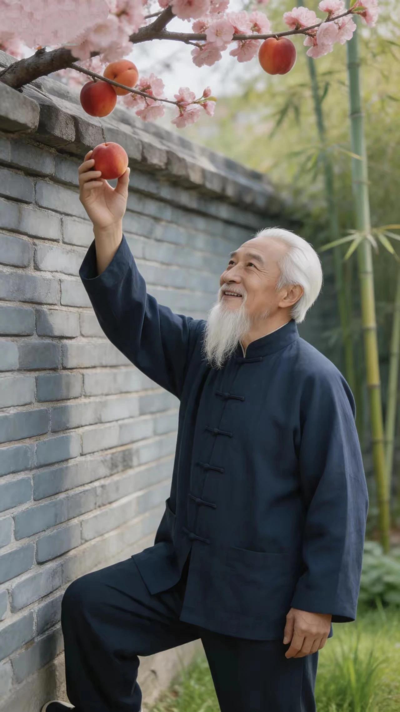 生来风流觅春光，
寂寞难耐过高墙。
恰逢老王打此过，
红杏味美鲜品尝。