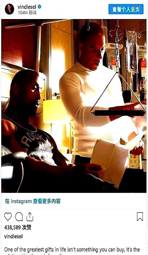 最近，速激系列迎来了令人意外的转折。多年来因为一些矛盾，范迪塞尔和巨石强森的关系