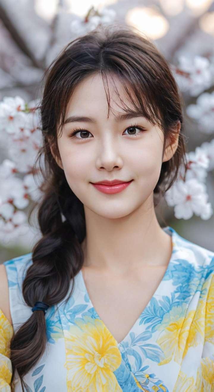 AI扩图 AI淡蓝杏黄雅照