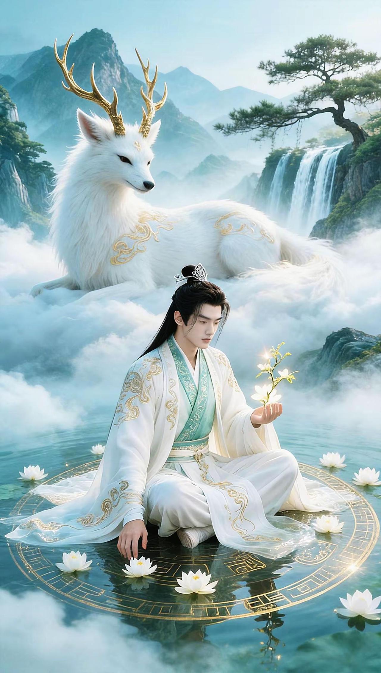 鹿公子，玉无瑕，唇若樱，目若画。过处留香，言如玉，世间男子，谁堪比？