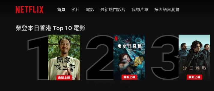 港区 Netflix 排行 1、3 都看完了，准备看看 2 是什么。 ​​​