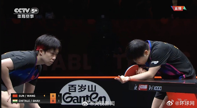 【#乒乓混双中国3比0印度#】#混双孙颖莎王楚钦开门红# WTT香港总决赛混双小