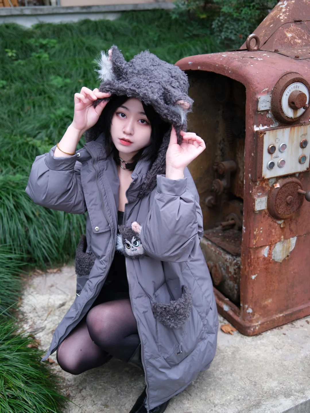 小狼崽子ootd！大灰狼羽绒服有点可爱✨