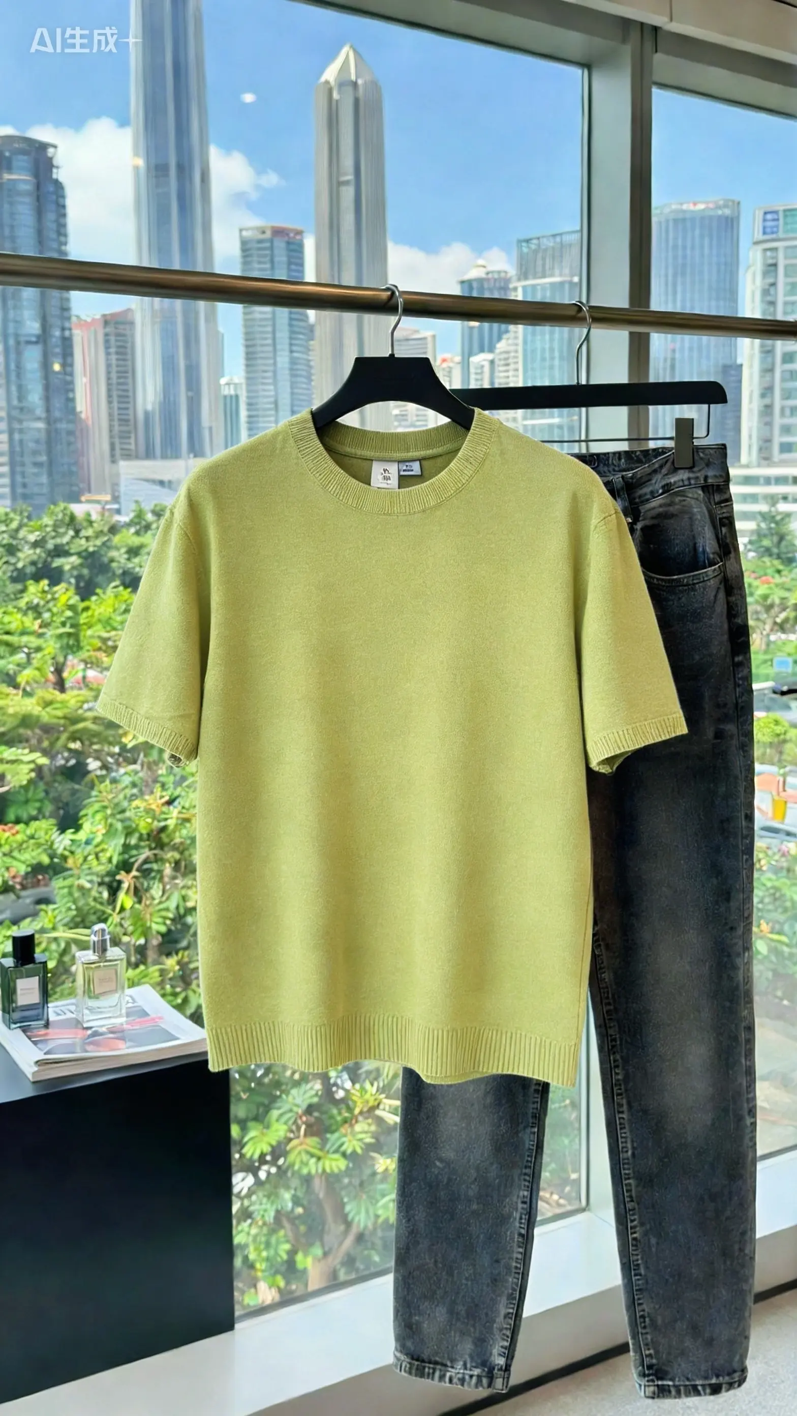 老钱风针织短袖简约高级感男装