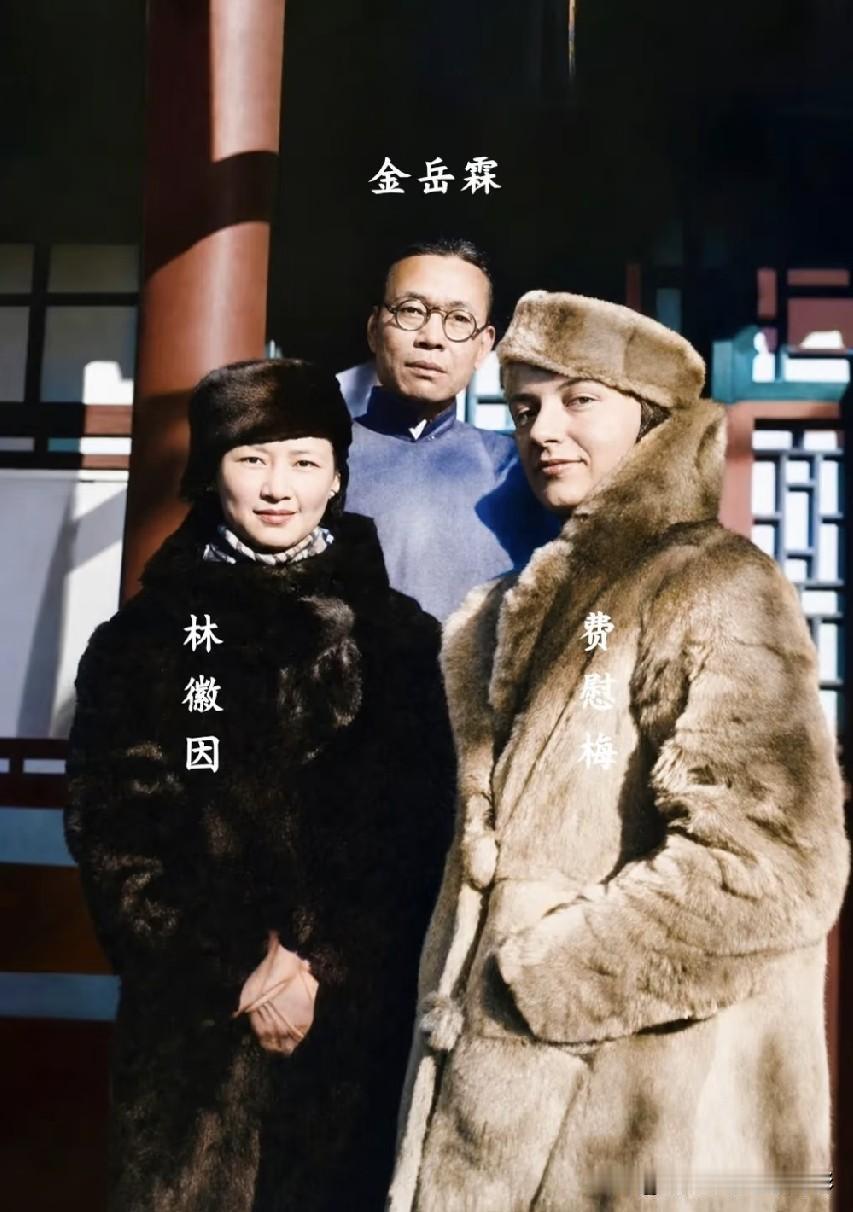 1935年林徽因、金岳霖等人合影，金岳霖一生逐而不娶，真的是因为痴情守护林徽因吗