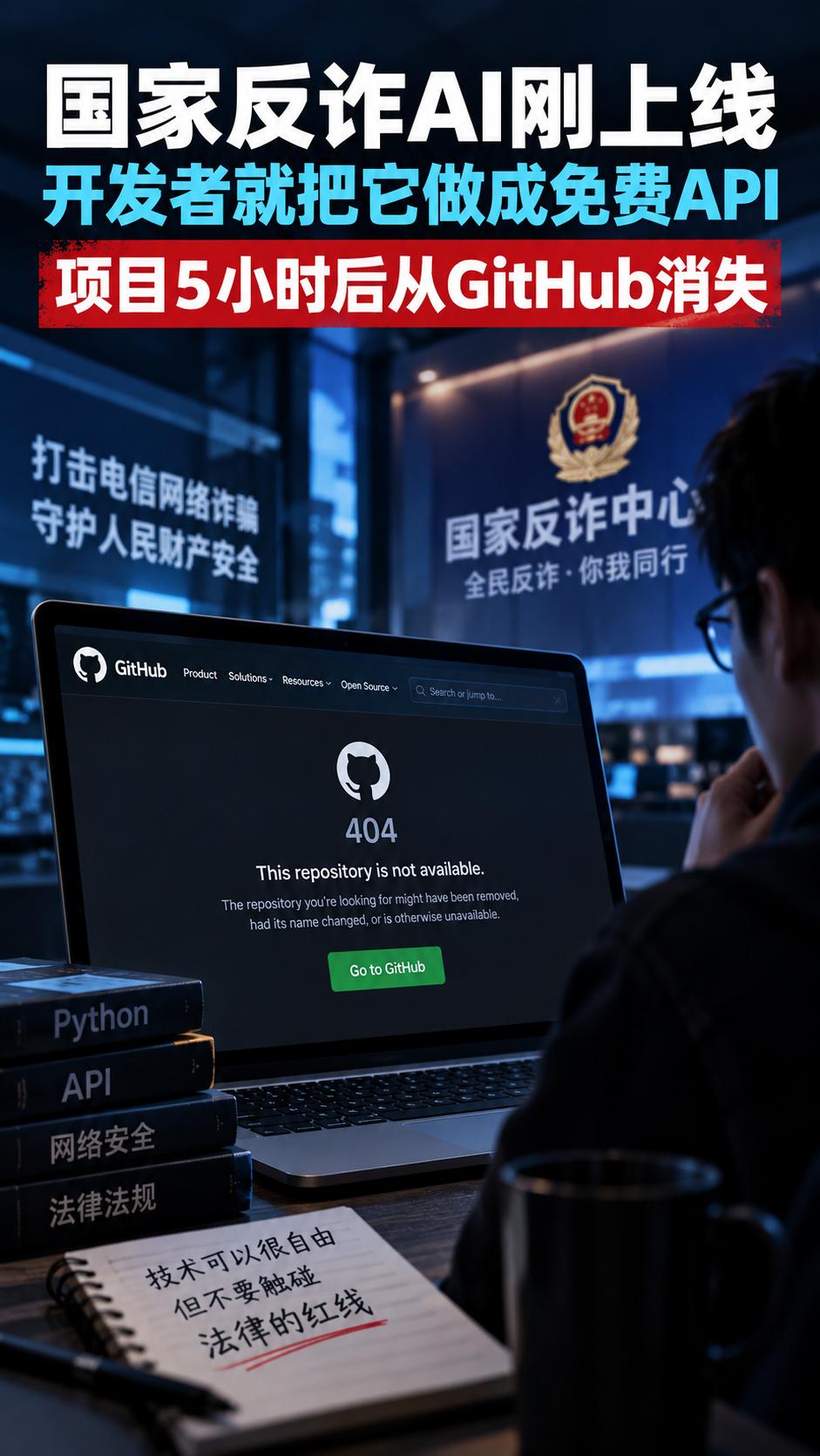 国家反诈AI刚上线，开发者就把它做成免费API，项目5小时后从GitHub消失