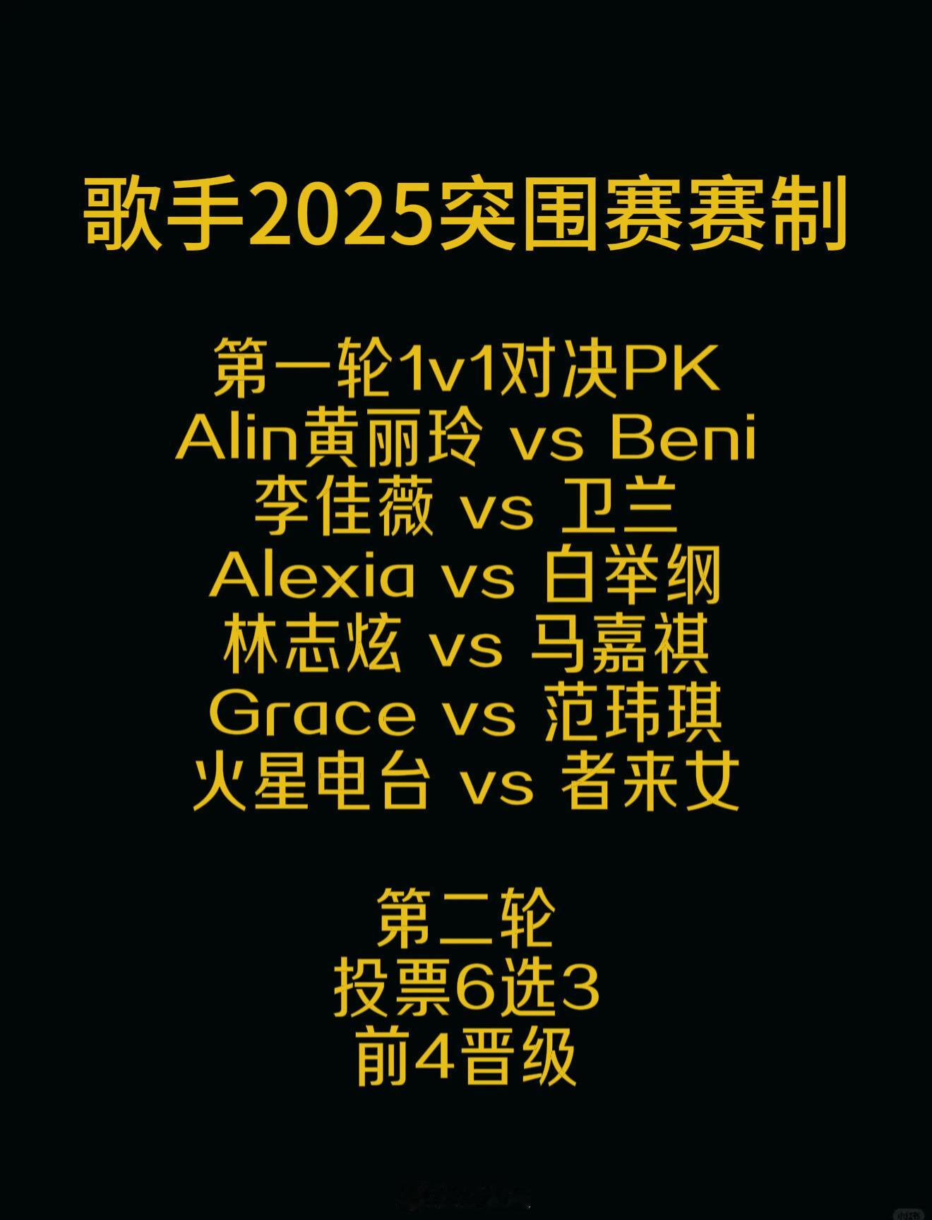 歌手[超话]歌手2025突围赛赛制歌手｜ ​​​