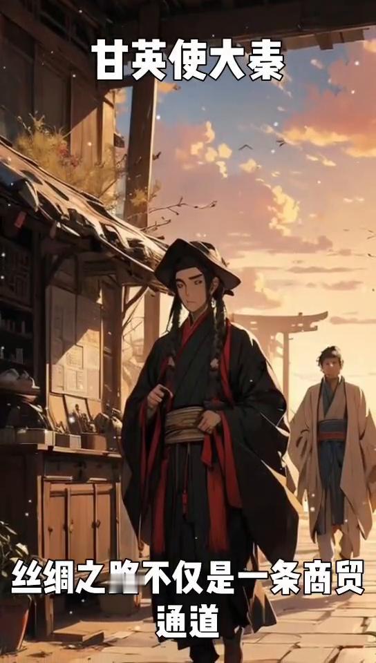 甘英使大秦。
在中国悠久的历史长河中，丝绸之路不仅是一条商贸通道，更是一条文化交