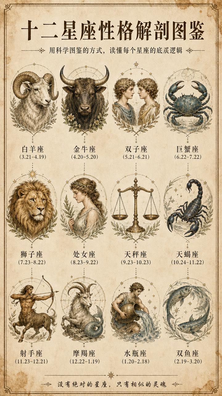 准到头皮发麻！12星座的底层逻辑，终于被我拆明白了
 
真的不是迷信！星座之所以