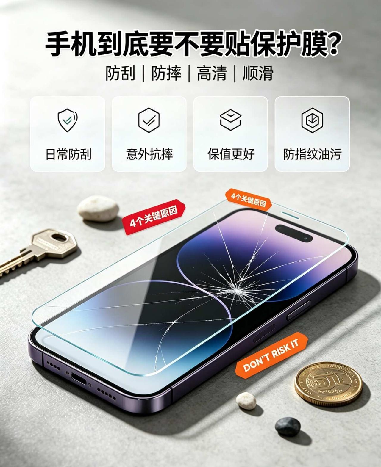 手机到底要不要贴钢化膜？普通人这样就够了
手机到底要不要贴钢化膜？6张图讲透✅