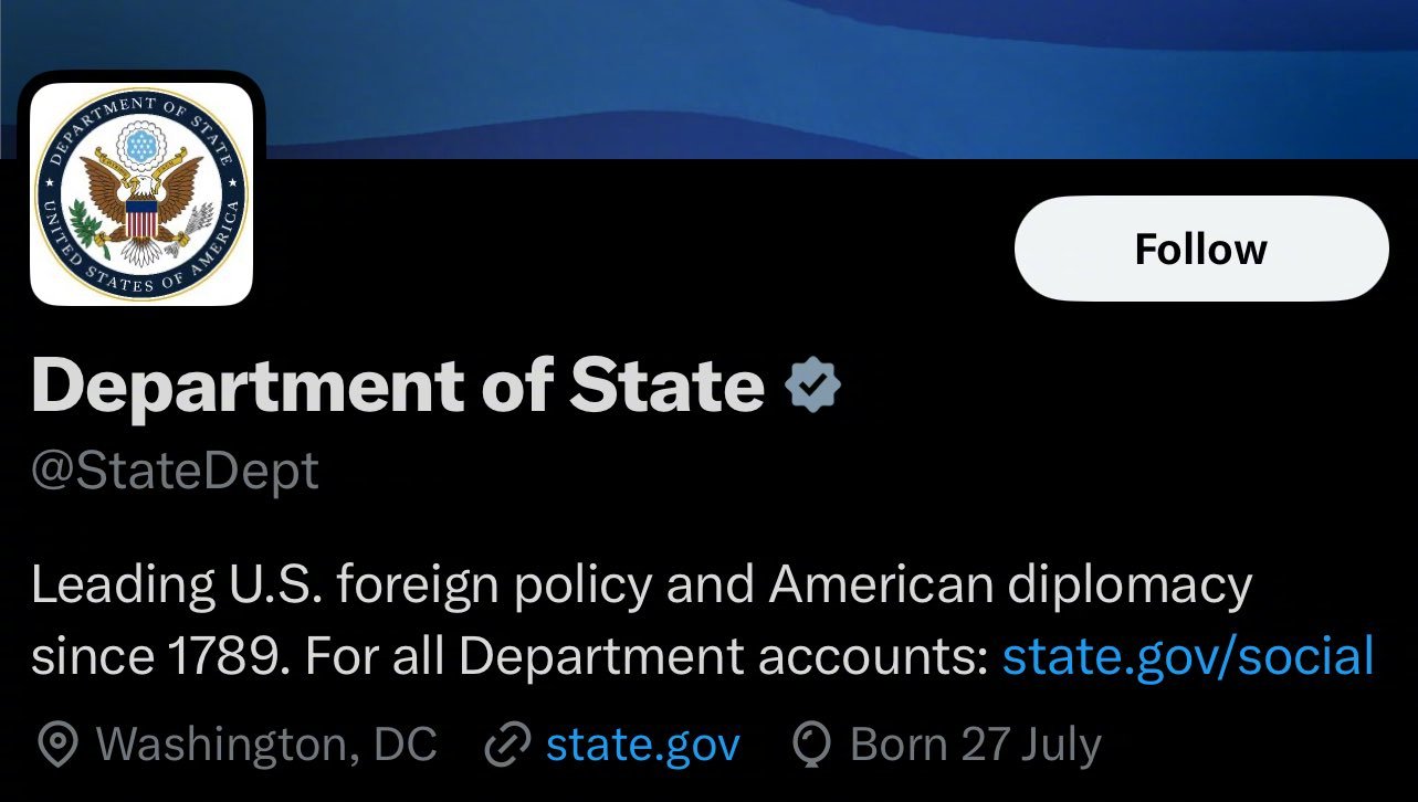 据美国国家公共广播电台，美国国务院的所有X账号，将删除阿川这次上台前的所有帖子。