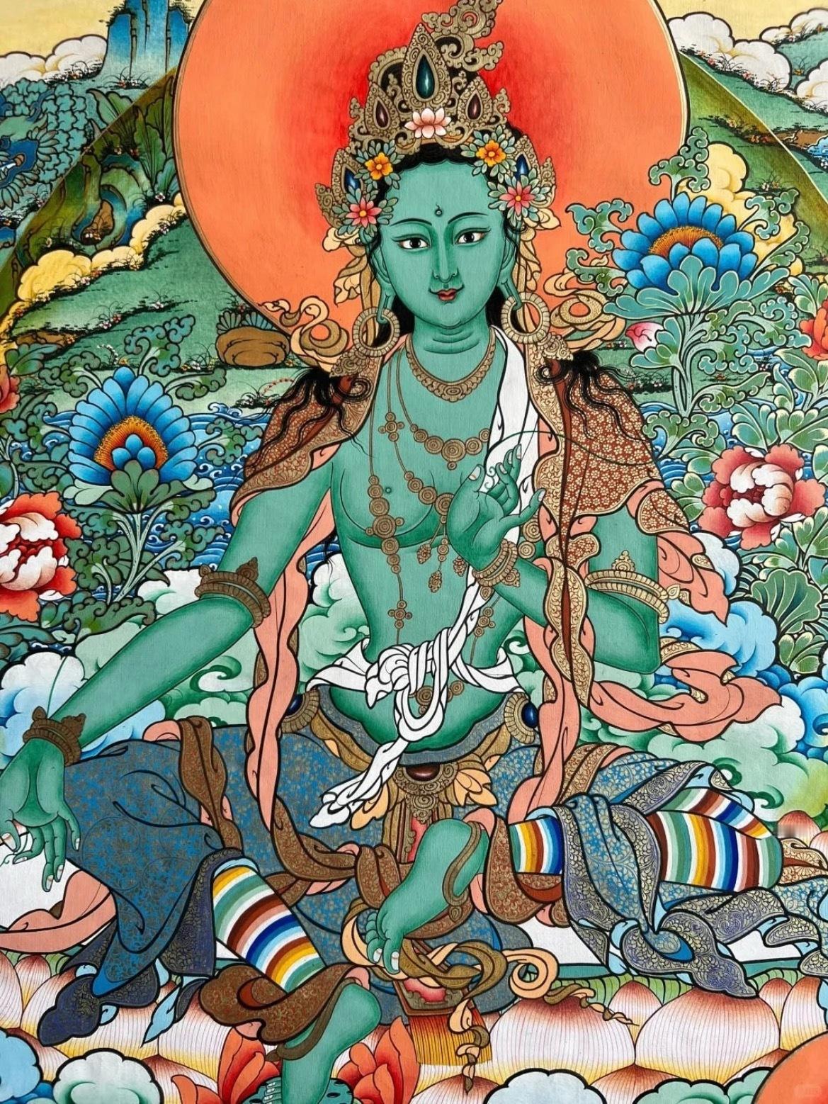 祈绿度母慈悲护佑，消弭灾厄、远离烦忧，愿身心安康无怖，前路光明顺遂。凭您千手千眼