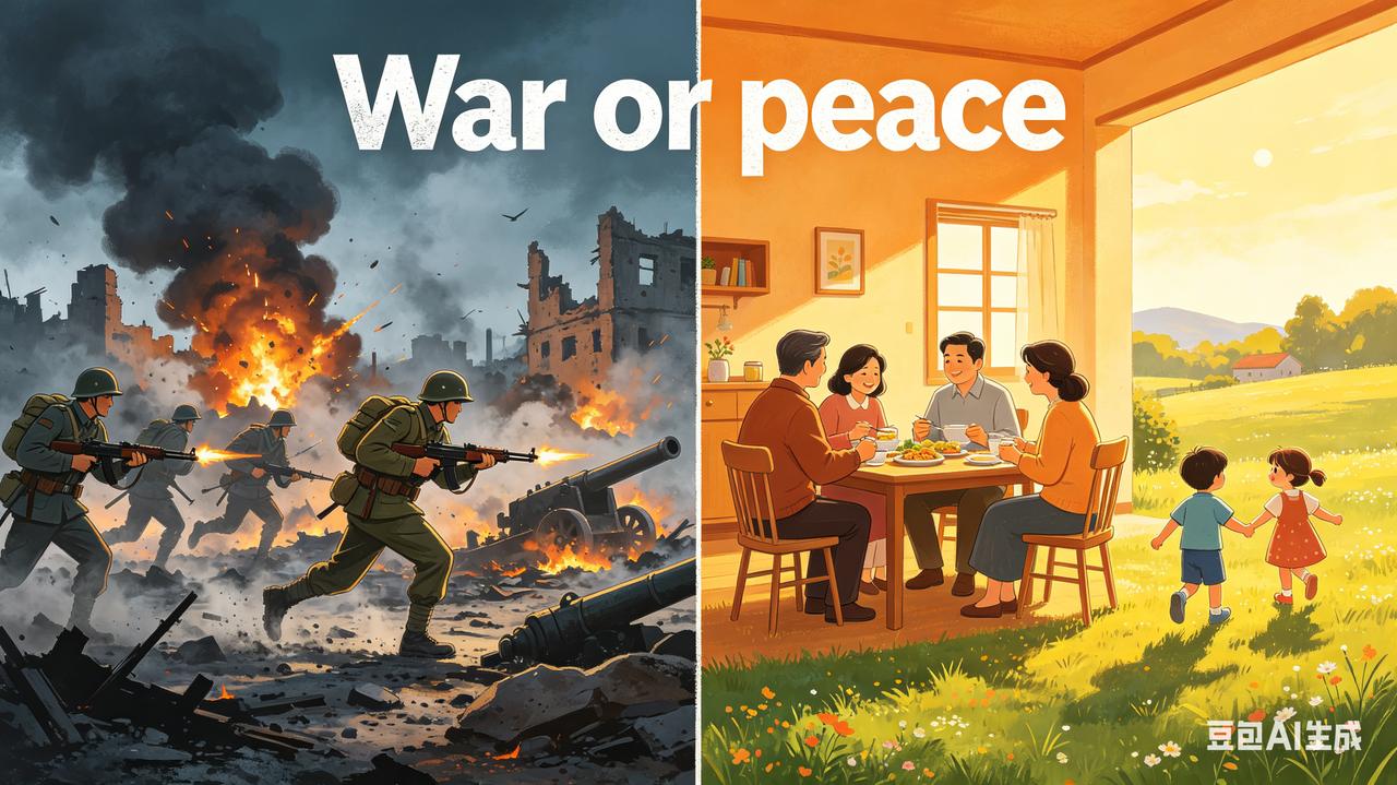 War or peace是什么意思？
国际上是：战争还是和平
职场上是：奋斗还是