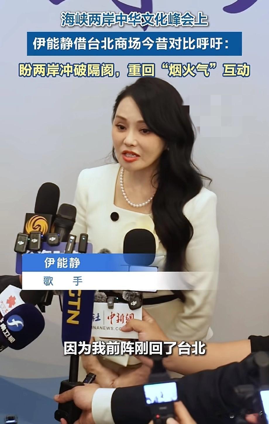 伊能静峰会发声，一句“烟火气”戳中两岸人的心！
 
在北京举办的海峡两岸中华文化