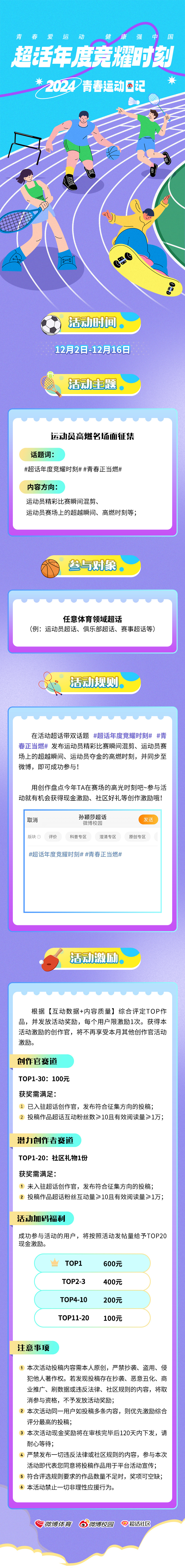 2024青春运动日记 超话年度竞耀时刻 已开启，争当创作官，赢现金好礼！🏃 青