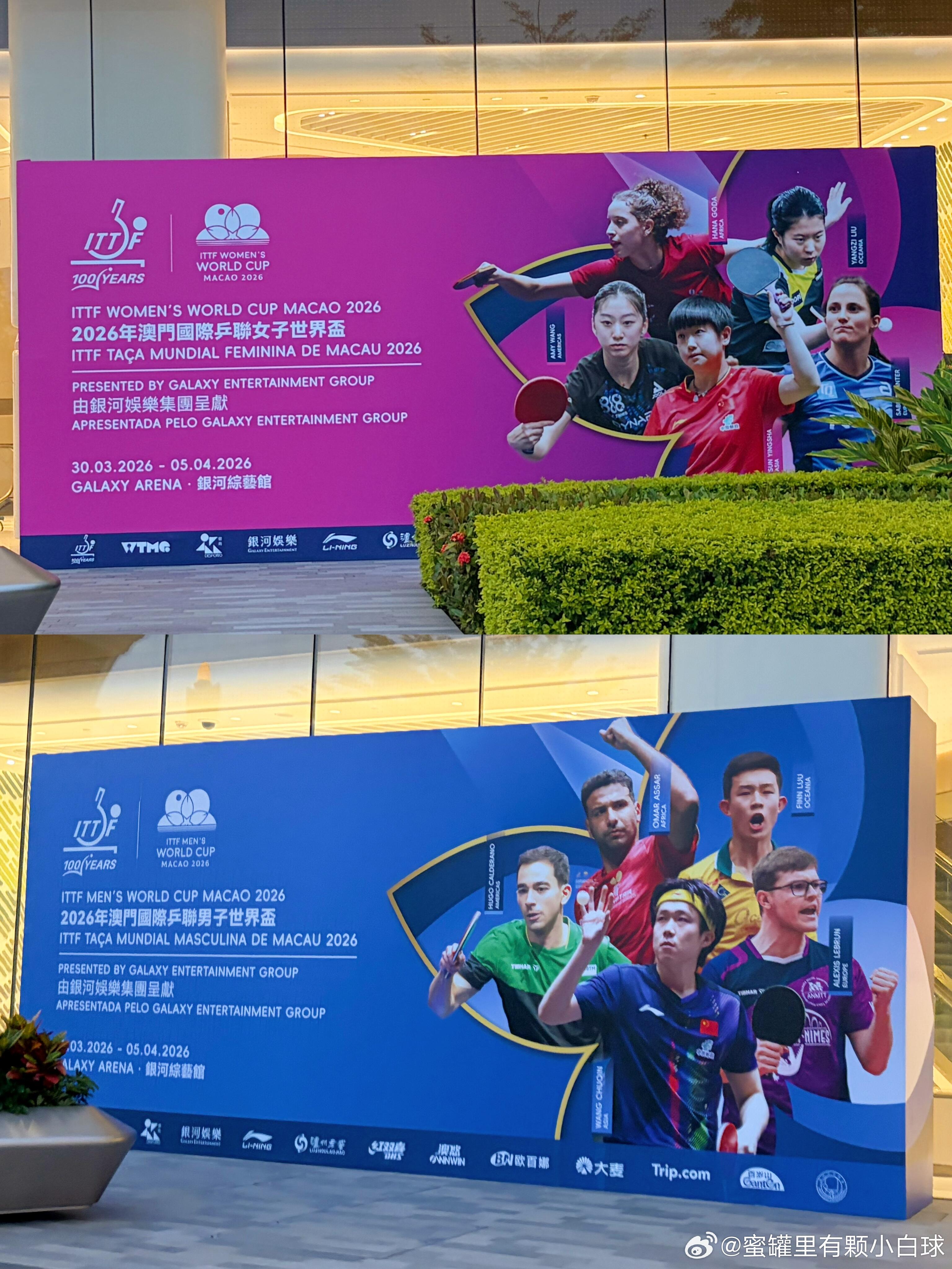 今年的展板极度养眼！！澳门世界杯🇲🇴我们要来啦～乒乓球