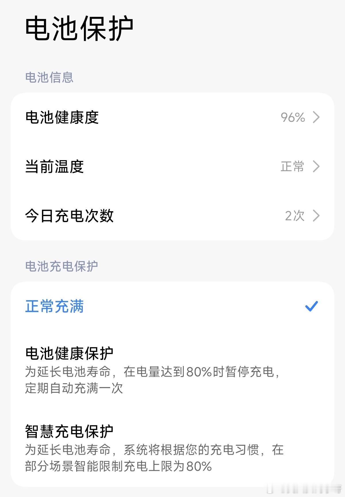 小米15首发到现在，电池健康度终于也是掉到96%了，坐等迭代新机～[柯基][柯基