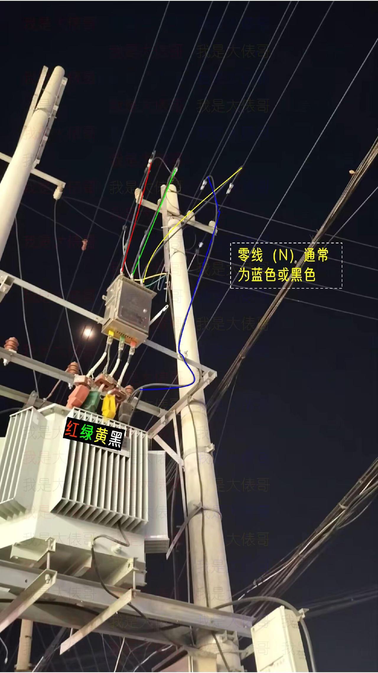 变压器怎么看？黑色这根是零线吗？右边第二。电工知识 电工常识