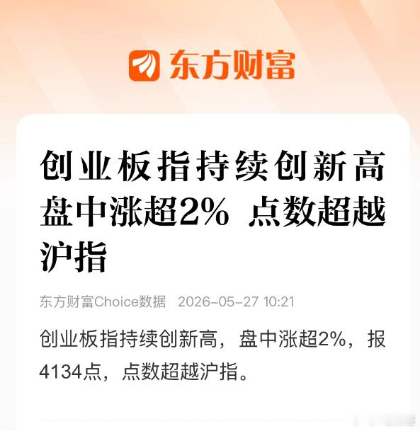 创指点数超过上证 