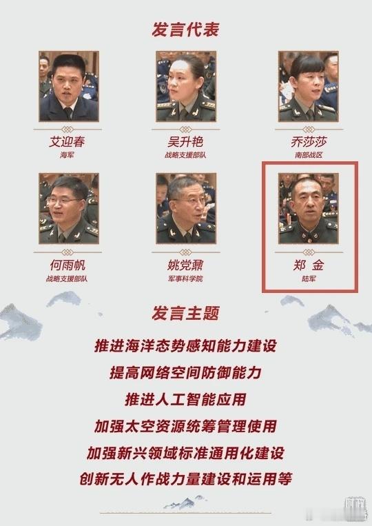 一级军士长“兵王”发言身后将星闪耀。解放军代表团有6位军队人大代表发言，一级军士