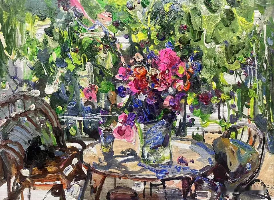 张继渝老师绘画作品欣赏
花园里的阳光 纸本综合材料 51x37cm