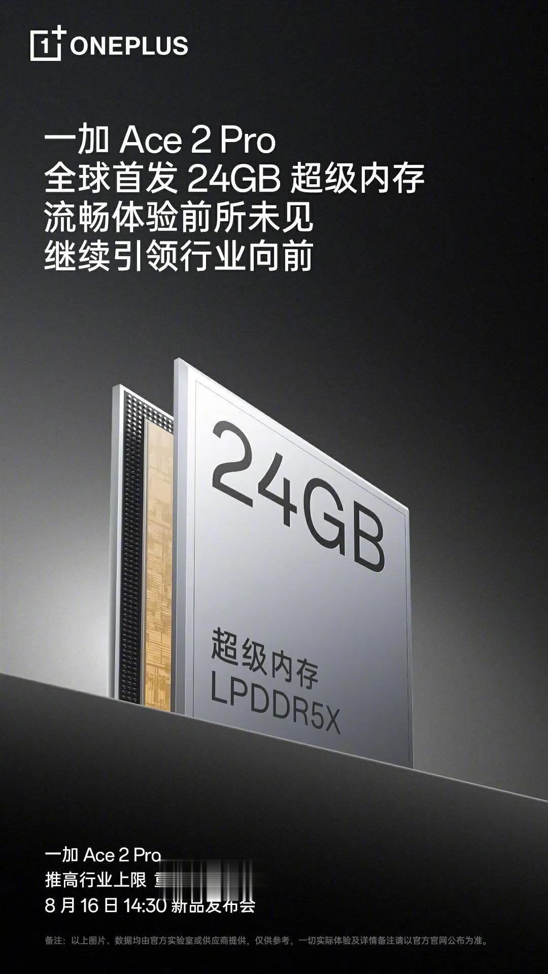 一加Ace2 Pro将全球首发24GB运行内存，电脑16g基本大部分游戏都能玩，