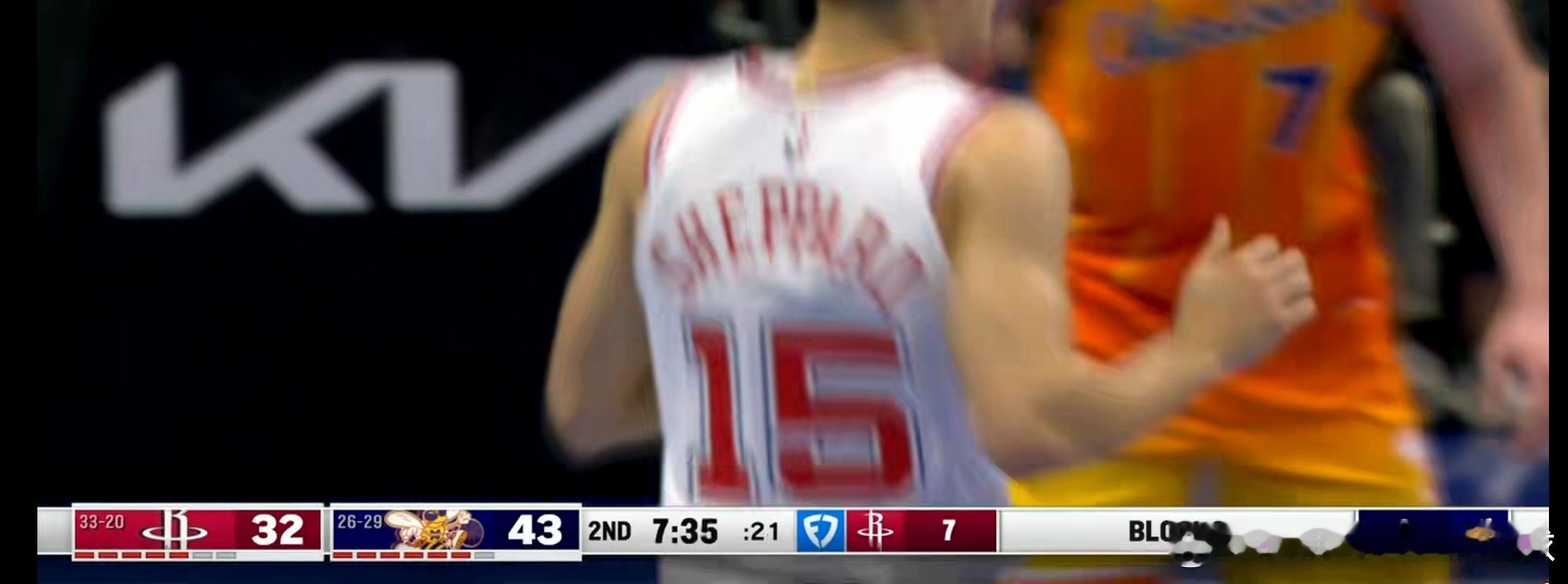 火箭盖帽数据7对0，但是火箭还落后这么多火箭vs黄蜂休斯顿火箭休斯顿火箭