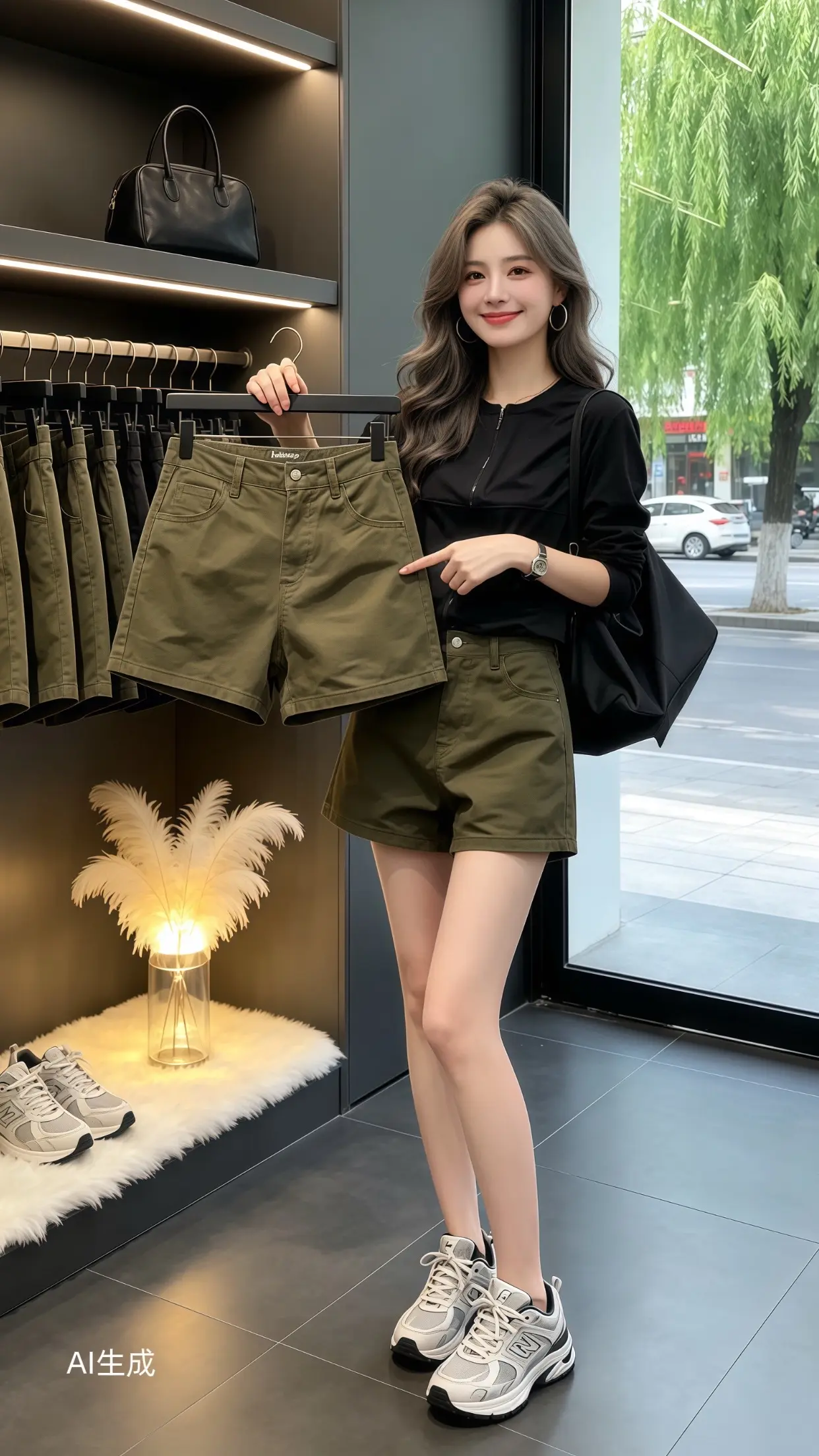 高腰显瘦a字短裤 入夏穿搭越简单越好看 又美又飒的ootd 今日穿搭l...