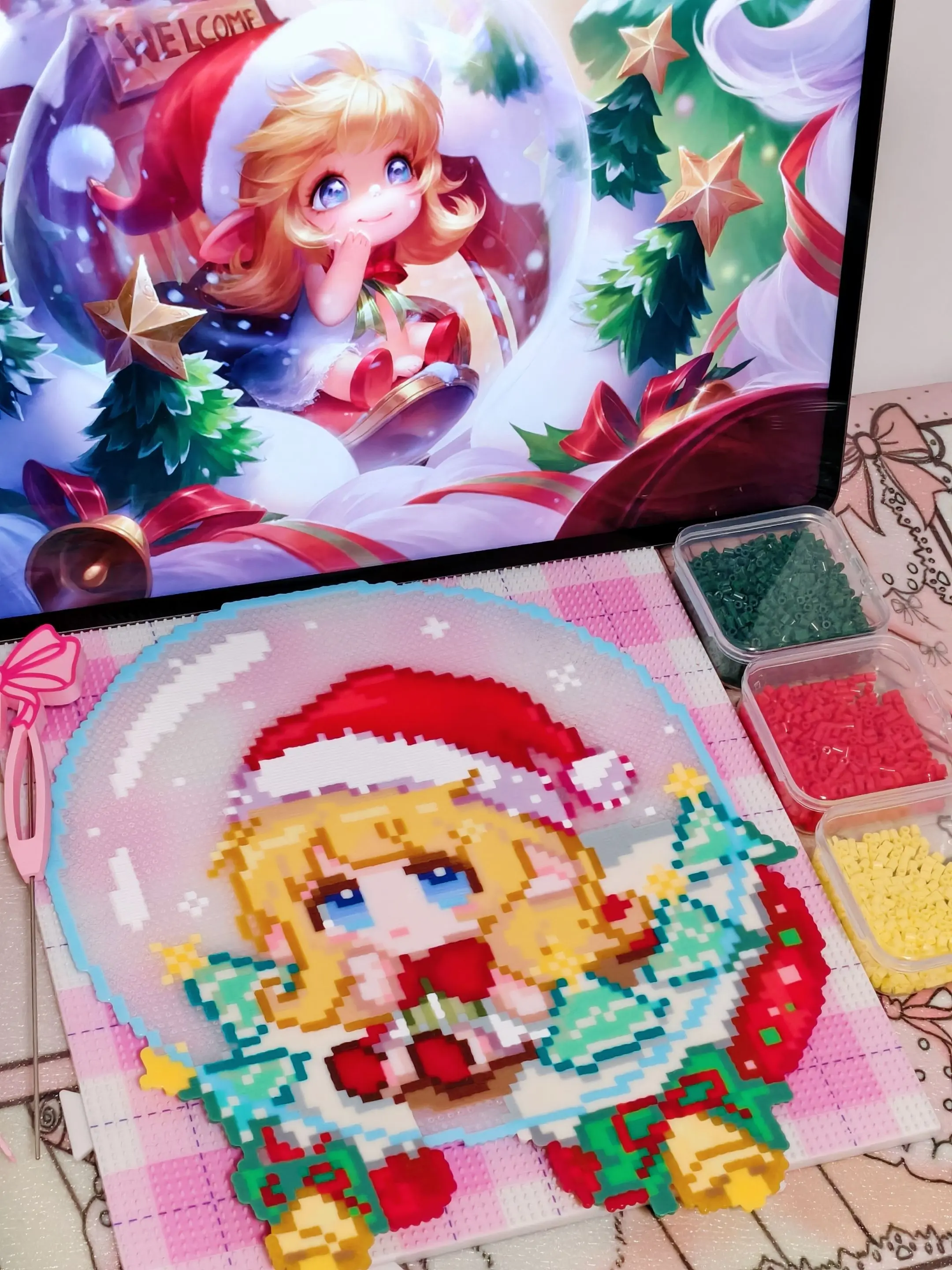 拼豆图纸/奇迹圣诞蔡文姬🔮。可爱嘟～   图纸老师