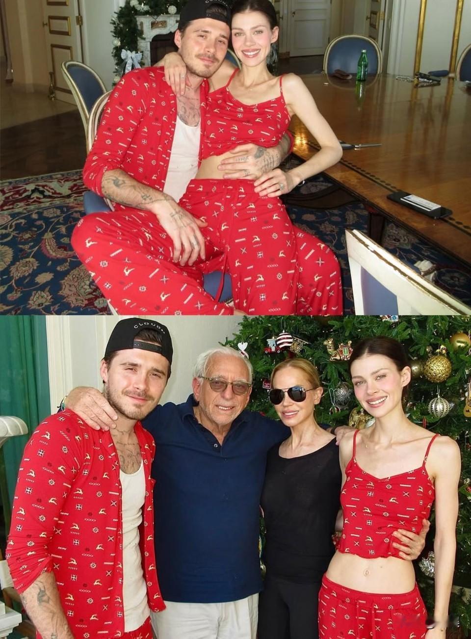 布鲁克林拉黑全家后，晒与妻子一家圣诞照❗

近日布鲁克林·贝克汉姆（Brookl