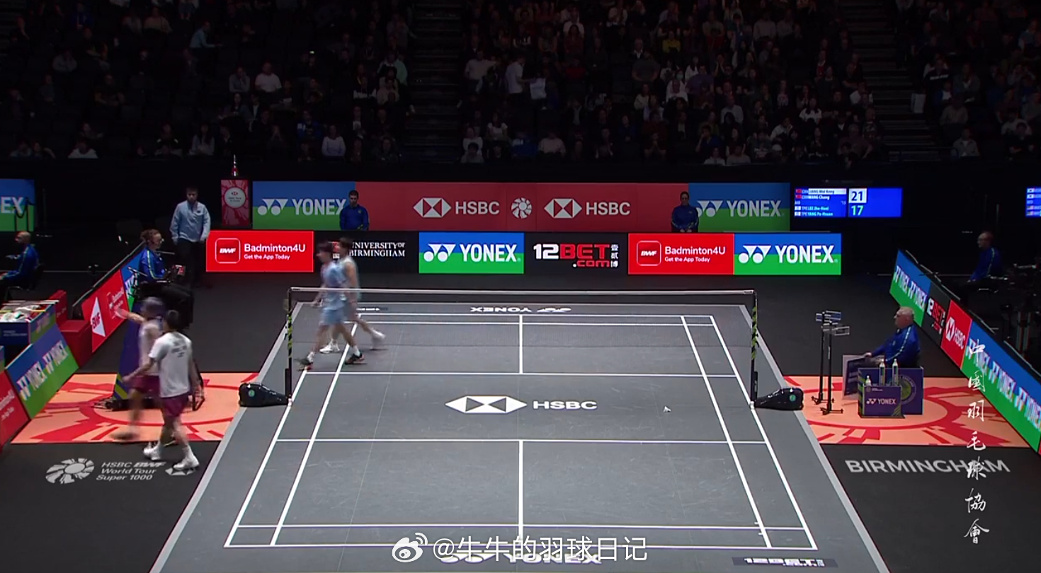 男双 1/8赛 梁伟铿(3)/王昶 21-17 李哲辉/杨博轩2026全英羽毛球