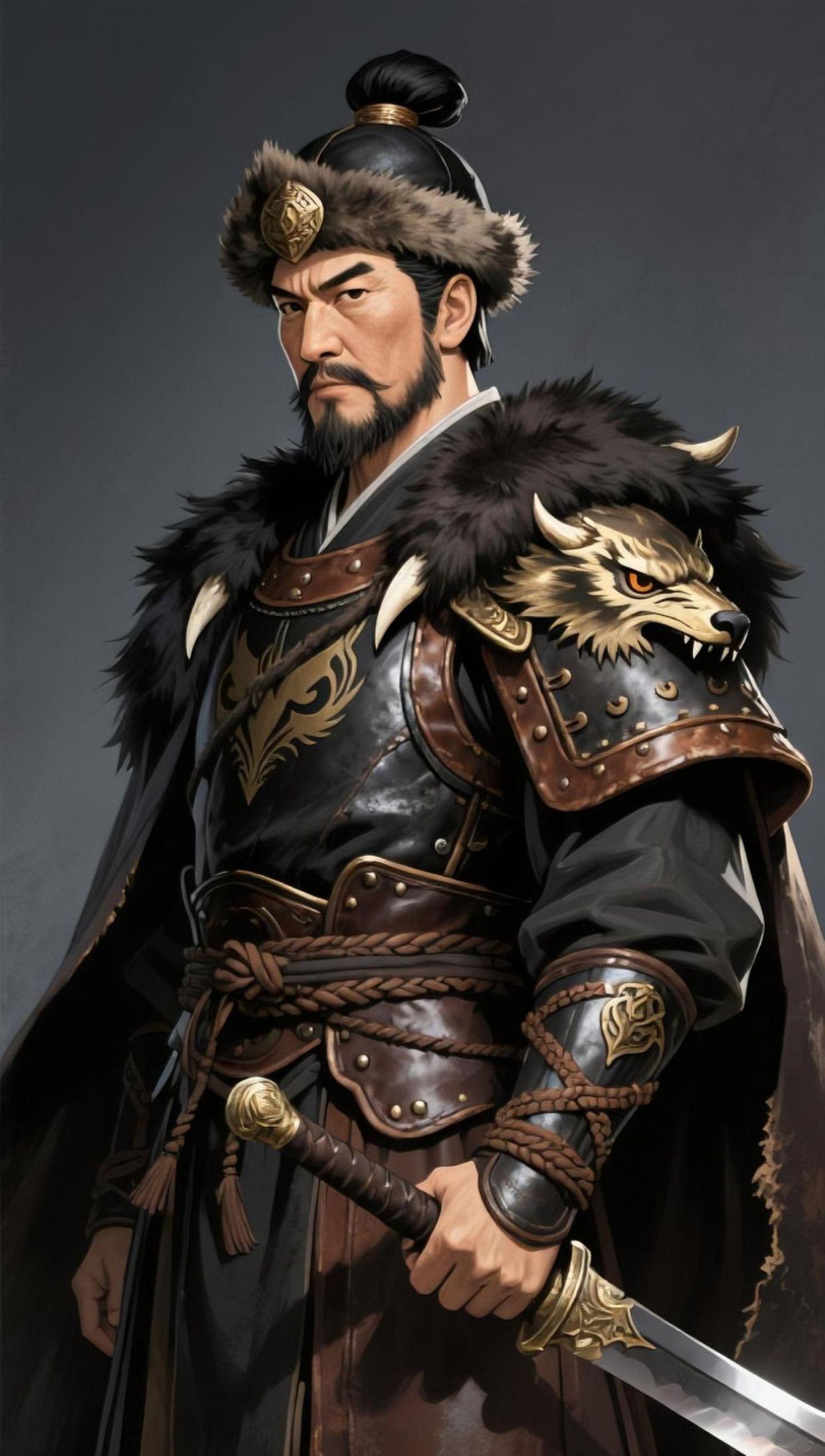 AI匈奴首领写真