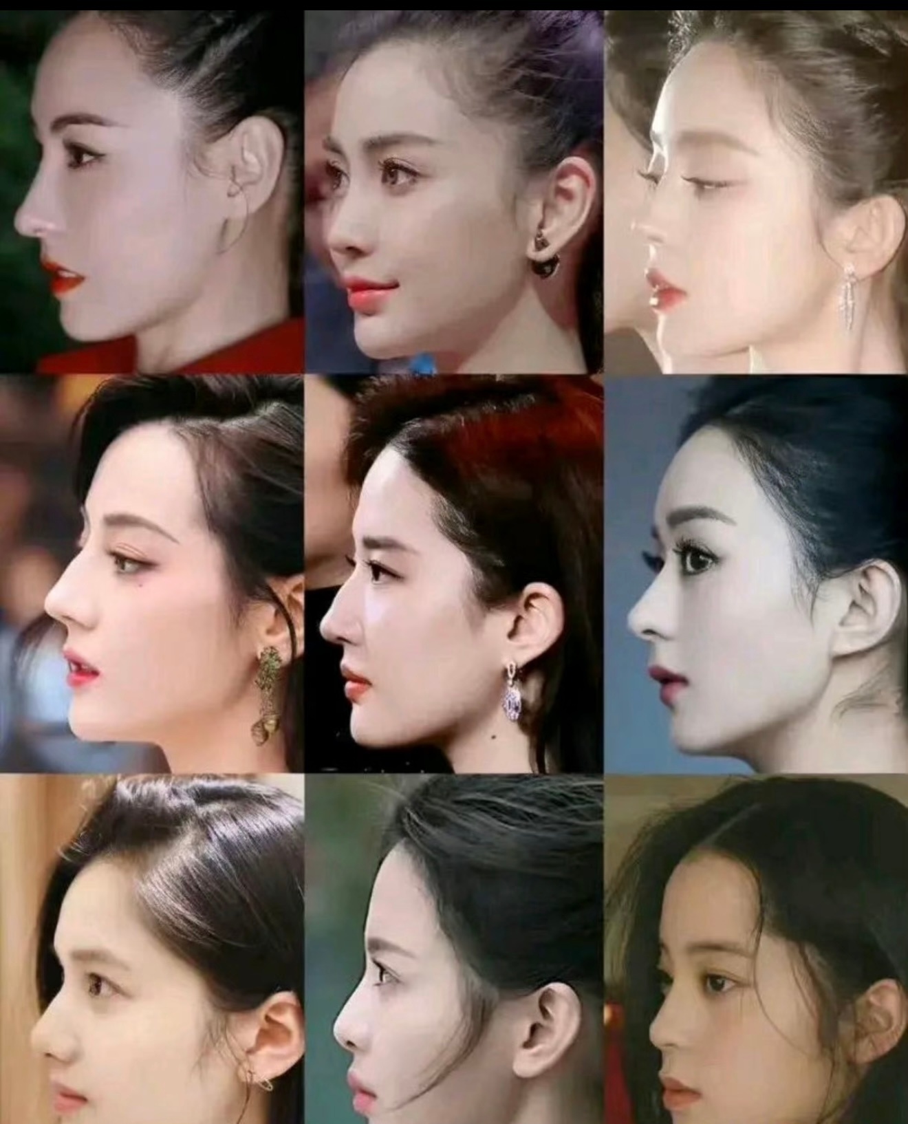 来欣赏内娱女明星们的名品鼻，塌鼻梁是不是进不了娱乐圈