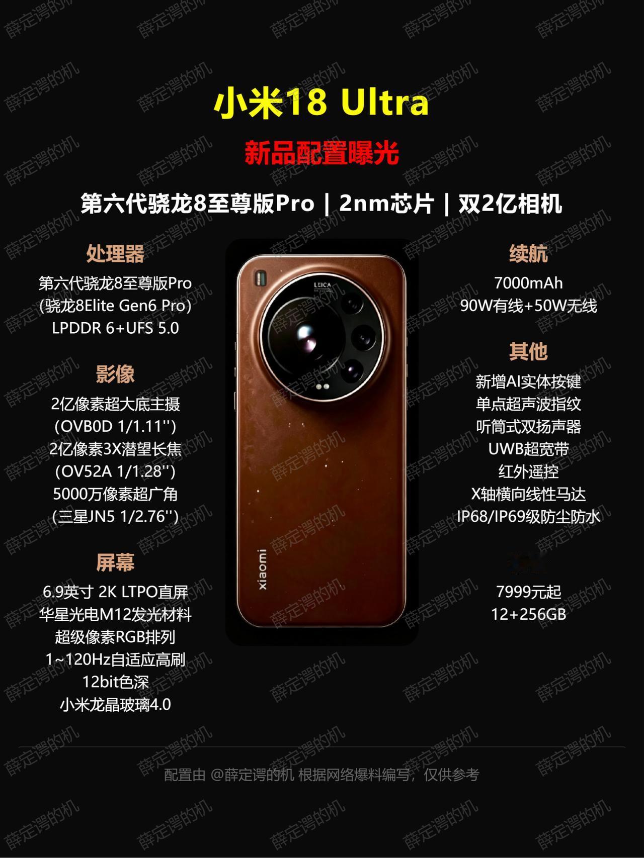 小米18 Ultra，连续光变没了！

小米18 Ultra爆料，首发第六代骁龙