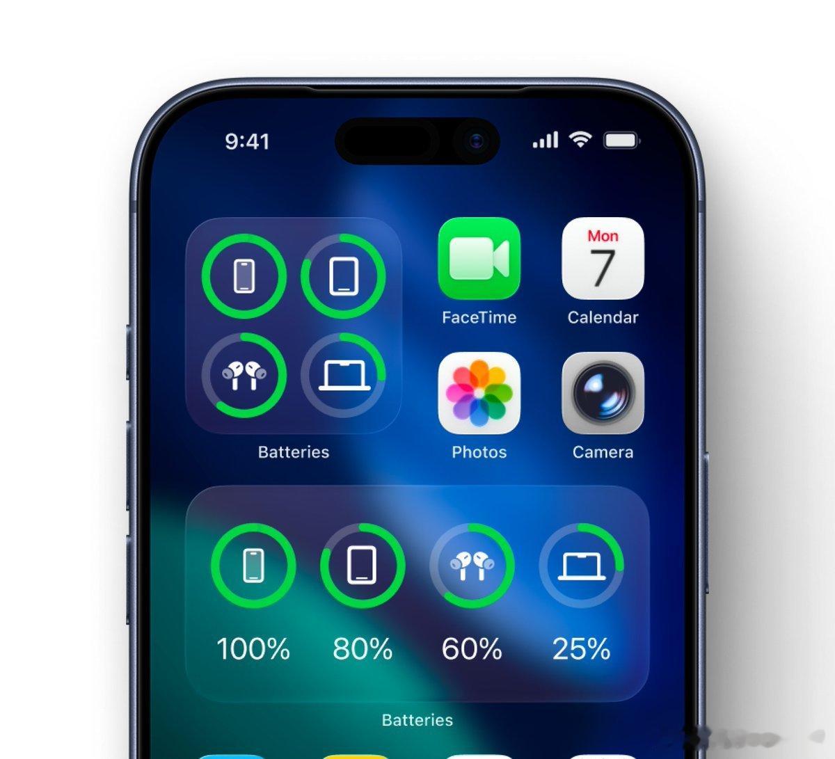 iPhone可以补充一个一页浏览所有设备电量的功能
