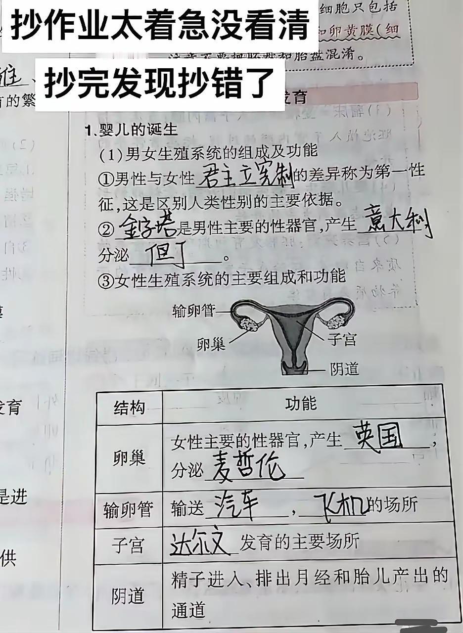 抄的不错，下次注意一点[捂脸]