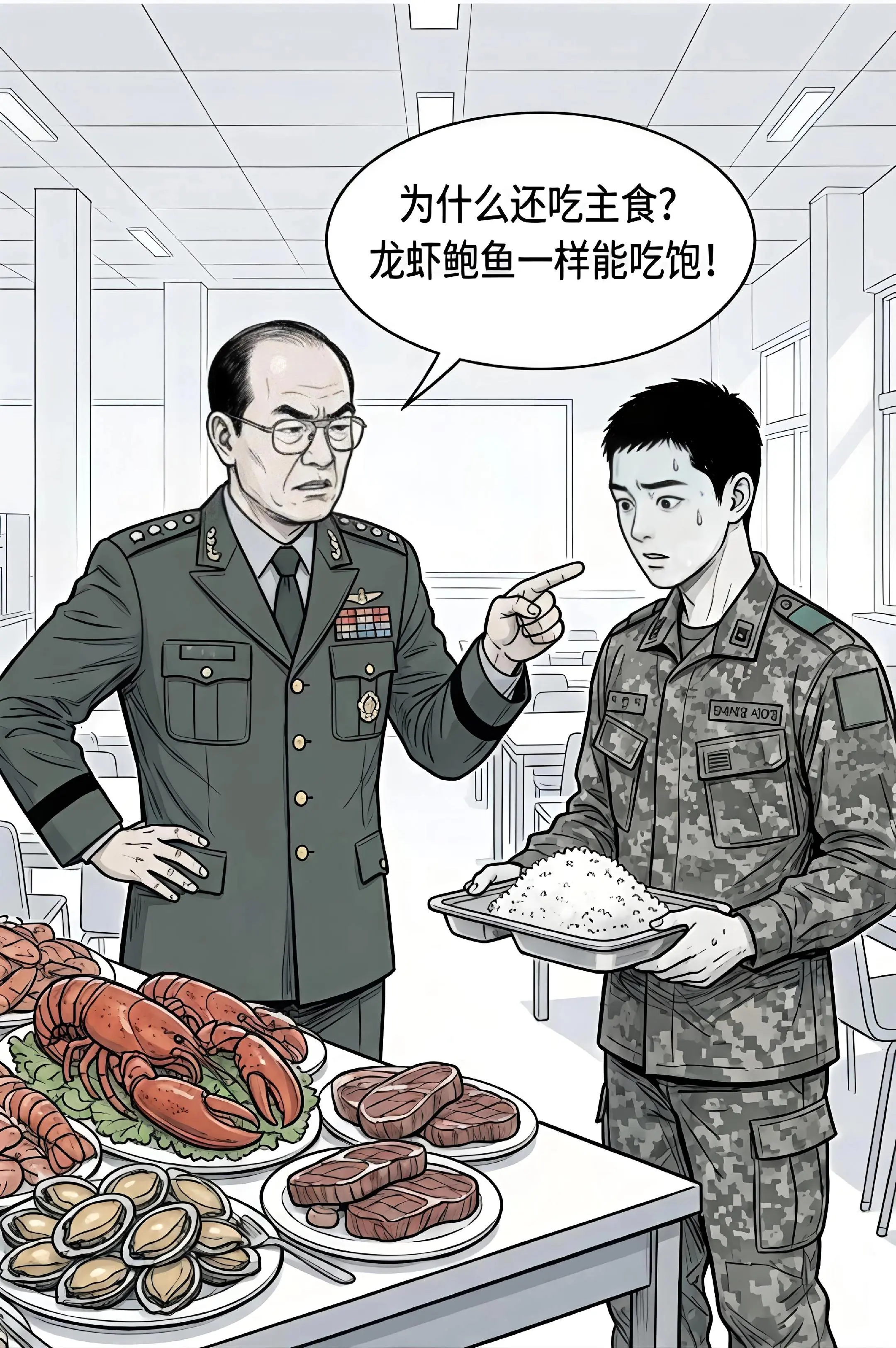 “还吃主食？龙虾鲍鱼照样能吃饱”