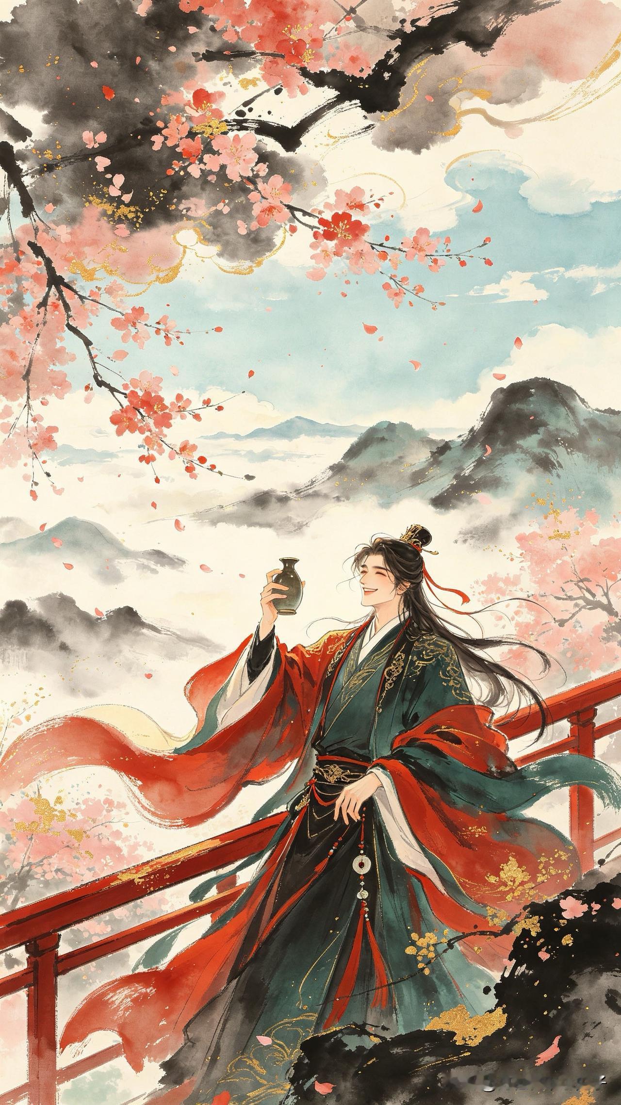 栏杆拍遍笑春风，
花落花开一梦中。
莫道春来愁似海，
    
…………请师友续