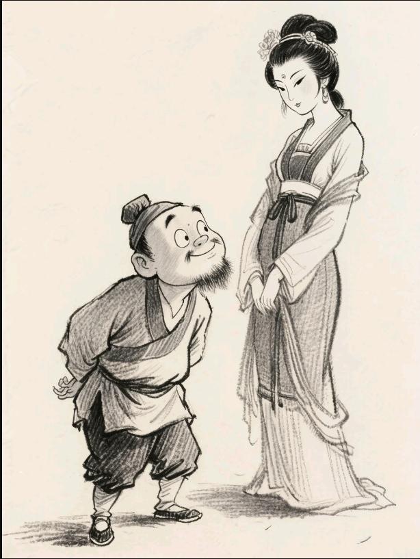 大郎虽矮本事强
炊饼手艺娶娇娘
若是没有西门庆
——？

上联：王婆茶水铺；
上