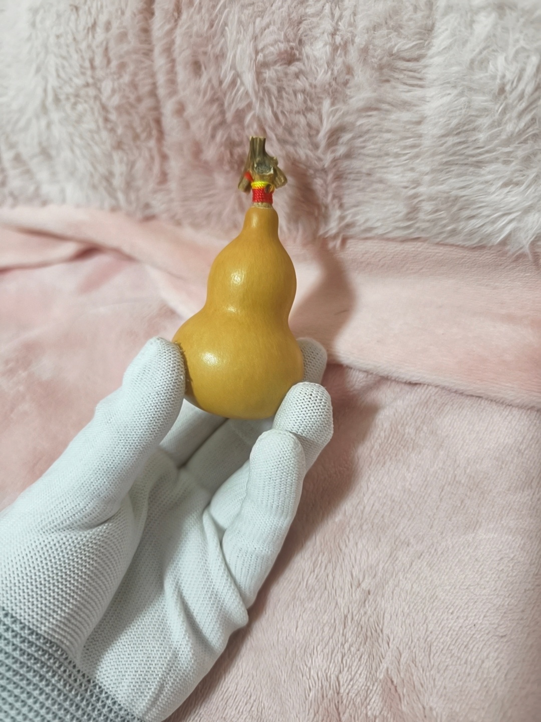 生活手记 最近一直在盘葫芦，有手汗就戴着手套盘。 