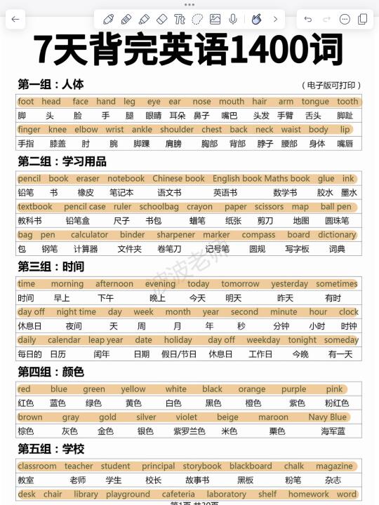 基础差必背1400词！词汇量暴涨！7天背完！